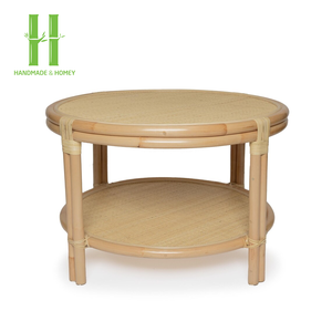 Table basse en rotin naturel au design unique, qualité supérieure, fabriquée à la main au Vietnam - Product Image 1