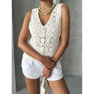 Chaleco de Encaje con Botones para Mujer, Producto al por Mayor de Topshow, Elegante Chaleco - Product Image 2