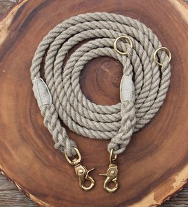 Laisse pour chien réglable en corde de chanvre - Laisse pour chien convertible, laisse pour chien mains libres, laisse multifonctionnelle pour chien - Product Image 2