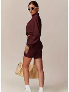 Fisoew, sudadera informal de cuello alto de gran tamaño para mujer, Jersey de manga larga con capucha para ropa superior de talla grande - Product Image 3