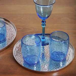 Bandeja de Cobre y Plata Forjada a Mano de 30 cm de Diámetro, Vajilla - Product Image 3