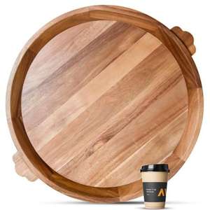 Most Popular Antique Round Wooden Serving <b>Tray</b> with Customized Shape & Size for Serve Coffee <b>Snacks</b> Tea Shakes - Product Image 1