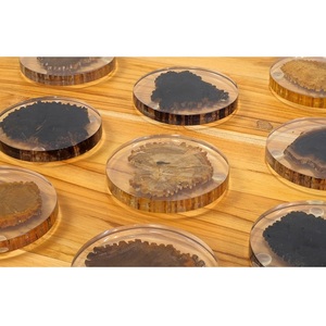 Handmade <b>Drinking</b> <b>Coaster</b> for Kitchen Round Shape Modern Design Wood & Resin Tea Cup <b>Coasters</b> Holder at Reasonable Price - Product Image 5