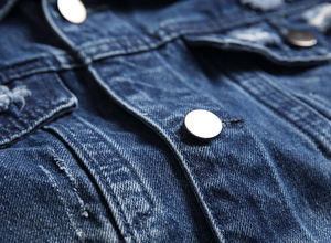 Veste en jean de qualité export pour l'hiver, durable, décontractée, longueur mi-longue, effet usé, style streetwear, pour tenue formelle et streetwear, respirante - Product Image 6