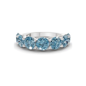 แหวนเพชรทรงกลมสีฟ้าไอซ์บลู น้ำหนัก 1.00 กะรัต ประดับเพชรแล็บโกรว์ 14K ทองคำแท้ สีฟ้าไอซ์บลู ความสะอาดระดับ VS ประกายระยิบระยับ - Product Image 1