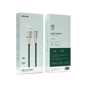 สายชาร์จเร็วแบบโลหะผสมสังกะสีถักลายสิงโตเขียว USB-A กับ USB-C 18W ใช้ได้1M-BLACK กับคอมพิวเตอร์ธนาคารพลังงาน MacBook IOs - Product Image 2