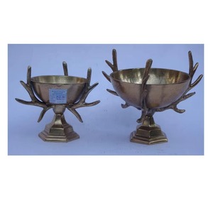 Enfriador de vino de asta de latón de estilo elegante, cuenco de Metal decorativo, acabado de latón antiguo, frutero perfecto y Decoración elegante para el hogar - Product Image 5