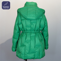 Veste longue matelassée pour femme avec capuche et cordon de serrage à la taille, manteau d'hiver chaud en duvet, parka, vêtements d'extérieur, OEM ODM personnalisé