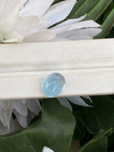 Cabochon aigue-marine naturelle 8.11 carats en vrac pierre précieuse forme ovale blanc bleu couleur bon lustre faisant des bijoux matériel d'émeraude - Product Image 3