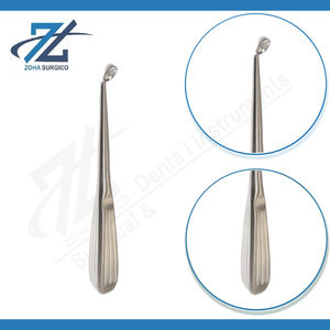 Curette osseuse Busche, manuelle, inclinée, 250 mm de long, 3 mm de large, en acier inoxydable, instrument chirurgical certifié CE, réutilisable, fabriqué au Pakistan - Product Image 3