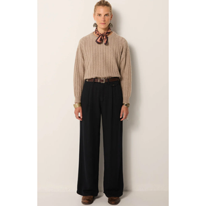 Suéter de Punto Vintage NINA, de Alta Calidad, Transpirable, Color Marfil, con Logotipo Frontal, Estilo Urbano, para Todas las Temporadas: Invierno, Otoño, Primavera - Product Image 2