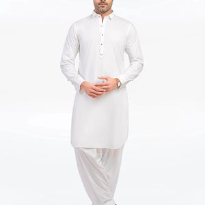Shalwar Kameez pakistanais pour hommes, classique, décontracté, coupe régulière, lavage facile, tenue musulmane pour un usage quotidien professionnel - Product Image 1