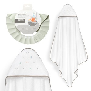 Toalla de Baño Multicolor Estrella Luna 1X1 MT con Gorro Beige, Artículos de Baño Multicolor para Bebé - Product Image 1