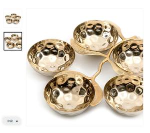 Magnifique bol en métal doré Pièce maîtresse de table de luxe exquise Accent de maison élégant pour salle à manger ou salon - Product Image 5