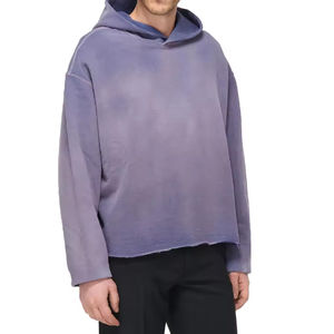 Sweat à capuche vintage pour hommes en coton Streetwear lourd sweat à capuche surdimensionné délavé à l'acide sweat à capuche blanc à épaules tombantes pour hommes OEM - Product Image 6