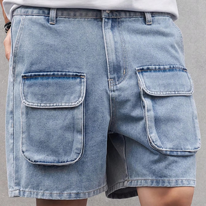 Pantalones vaqueros Cargo de estilo europeo y americano con bolsillo Clamshell, moda joven, tendencia de verano, pantalones vaqueros informales de cintura alta para hombre, pantalones cortos de malla - Product Image 4