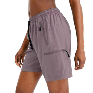 Pantalones cortos de verano para mujer con bolsillos con cremallera, pantalones cortos Cargo ligeros de secado rápido para mujer, gimnasio personalizado, deporte, Fitness, entrenamiento, sin costuras - Product Image 3