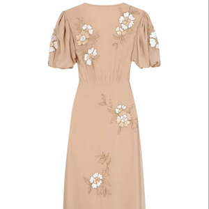 Elegant Boat Neck Maternity Dress - 100% Polyester