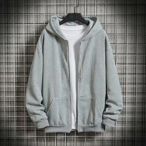 Personnaliser la conception Logo Hoodies hommes décontracté uni 100% coton pull Premium respirant élégant fermeture éclair hommes Hoodies - Product Image 4