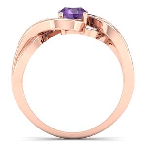 Bague REYES en argent sterling 925 avec moissanite certifiée GRA et améthyste, pour femmes, cadeau d'anniversaire de luxe - Product Image 4