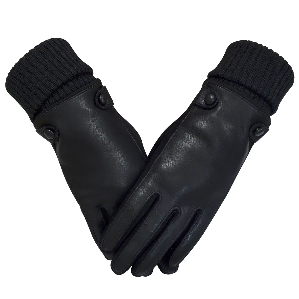 BW101 doublure en laine gants de mode en cuir éthiopien noir pour femmes gants en cuir d'hiver en peau de mouton pour femmes