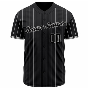 Venta al por mayor personalizado negro béisbol blanco rayas impresas camiseta de béisbol unisex impresión sublimada ligero transpirable - Product Image 1