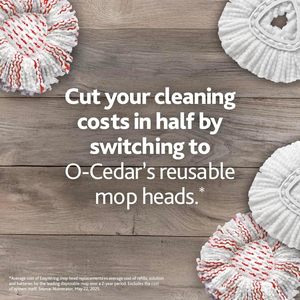 ไม้ถูพื้นไมโครไฟเบอร์แบบหมุน O-Cedar EasyWring พร้อมถังปั่นแห้ง และชุดรีฟิลเพิ่ม 3 ชิ้น |   ประกอบด้วยหัวม็อบแบบซักได้พิเศษ 3 ชิ้น - Product Image 6