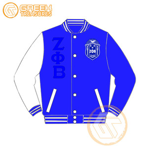 Zeta Phi Beta เสื้อแจ็กเก็ตทีมโรงเรียนสำหรับผู้หญิงผ้าซาตินปักตราตัวอักษรคุณภาพสูงระบายอากาศได้ดี - Product Image 3