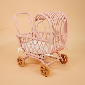 Cochecito de ratán natural para bebé, cochecitos hechos a mano, juguetes para niños, tendencia caliente, juguete ecológico para niños y niñas - Product Image 5