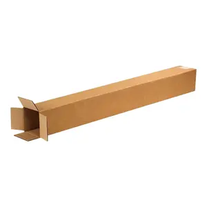 Custom Logo Long Rectangle Corrugated Cardboard Kraft Paper Box For Shipping Packing Moving Box