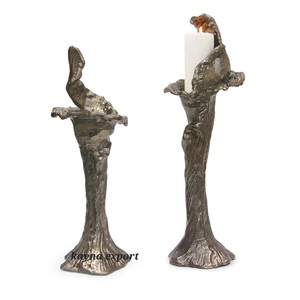 Nouveau Bougeoir en Métal Nickelé Écologique de Style Bois de Cerf Fantaisie, Fait Main, Décoration d'Intérieur pour Mariage et Noël - Product Image 1