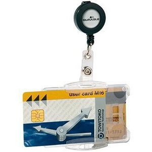 Porta Tarjetas DUO Resistentes de 87 x 54 mm, Poliestireno Transparente, Paquete de 10 - Product Image 1
