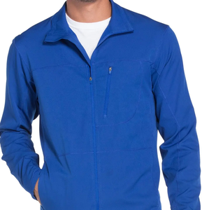 Chaqueta exfoliante de manga larga elástica holgada para hombre con estilo de nuevo diseño para médicos con cierre de cremallera y puños acanalados - Product Image 2