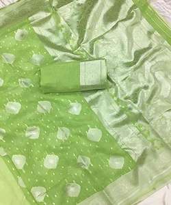 Sari estampado de seda y algodón para mujer, prenda de vestir India al mejor precio, venta al por mayor, Surat étnico - Product Image 6