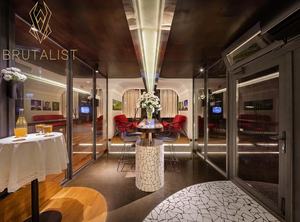 Comptoir de café à double réception de style professionnel personnalisé avec éclairage LED pour cafés et espaces de vente au détail - Product Image 5