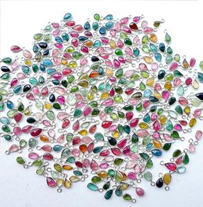 Dijes de Turmalina en Forma de Pera, Plata de Ley 925, Estilo Minimalista, Colgante de Piedra Preciosa, Certificado por Terceros, Fabricación de Joyas, Bisel - Product Image 6