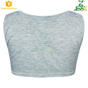 Top Corto sin Costuras con Cuello Redondo para Mujer, Transpirable, sin Sujetador, de Manga Corta, Ajustado, Mini Camiseta Sexy para Entrenamiento y Gimnasio - Product Image 2