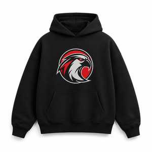 เสื้อฮู้ดดี้ปักโลโก้นกอินทรีแบบโอเวอร์ไซส์สำหรับทุกเพศ พรีเมียม เนื้อผ้าหนา คุณภาพสูง - Product Image 2