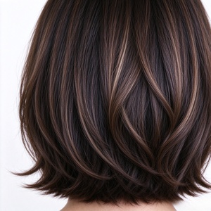 Peluca de Cabello Humano 100%, Corte Bob Corto con Puntas Rizadas Suaves, Peluca Marrón de Aspecto Natural para Mujer - Product Image 4