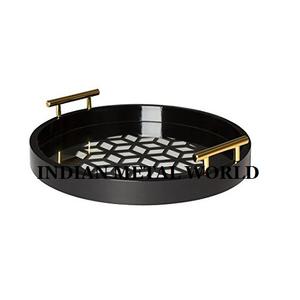 Bandeja de comida de metal de tamaño y forma personalizada hecha a mano, bandeja de servicio de metal de mesa de hotel para bandejas de servicio de gran venta - Product Image 4