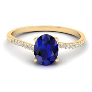 REYES Bagues de luxe personnalisées en argent sterling 925 Moissanite Solitaire taille ovale 1.25Ct saphir bleu bijoux de fiançailles de mariée - Product Image 6