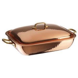 Diseño martillado de alta calidad Hotpot Cazuela Plato Cobre puro Calentador de alimentos Diseño árabe Servidor de alimentos - Product Image 6