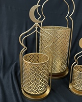 Lanterne marocaine en métal artisanal, décoration classique pour la maison, pour l'Aïd Moubarak, le Ramadan, les mariages, Noël, porte-bougie