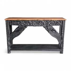 Handmade Vintage Console <b>Table</b> Luxury Traditional Carved Solid Wood <b>Mirrored</b> for Entry Villa Living Room Hotel Bedroom School - Product Image 4