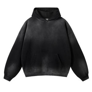 Fabricant de vêtements unis, lavage à l'acide, sweat-shirt à capuche et sweat-shirt à épaules tombantes, meilleur fournisseur, vêtements décontractés, taille adulte - Product Image 2