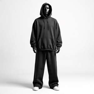 Survêtements entièrement personnalisables, nouveau design, 100% coton, molleton ample, tendance, marque, ensemble sweat-shirt et pantalon pour homme, taille surdimensionnée, prix d'usine - Product Image 4