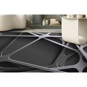 Tapis imprimé : Moderne, Antidérapant, Personnalisé, Couloir, Mariage, Sol, Noir, Tendance, 3D, Décoration de bureau, Tapis fin non tissé - Product Image 2