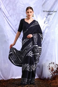 Womaniya clásico azul marino Bhagalpuri seda Saree exquisito tejido tradicional de telar manual con textura rica, diseño elegante Timele - Product Image 2