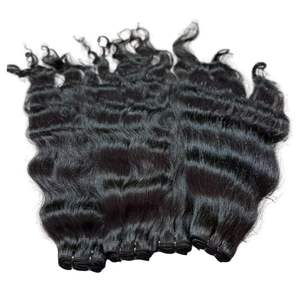 Cheveux humains indiens naturels ondulés Remy 24 pouces Extensions vierges de qualité supérieure avec double trame pour perruques et permanentes - Product Image 2