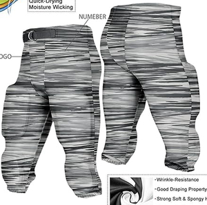 Pantalones de Fútbol Americano para Hombre, Pantalones Cortos Deportivos Largos con Protección en Cadera, Muslo y Rodilla para Entrenamiento y Práctica Intensa - Product Image 3